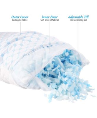 Heat and Moisture Reducing Ice Silk and Gel Infused Memory Foam 2-Pack Pillow, Toddler