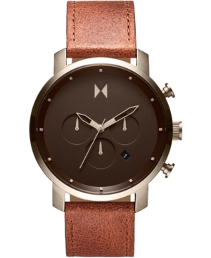 Mvmt Men's Chronograph Nomad Land Brown Leather Strap Watch 45mm