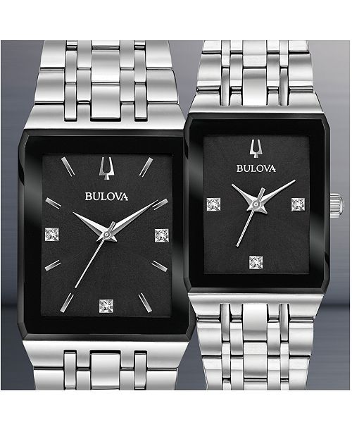 Bulova Men's Futuro Diamond Accent Stainless Steel Bracelet Watch
