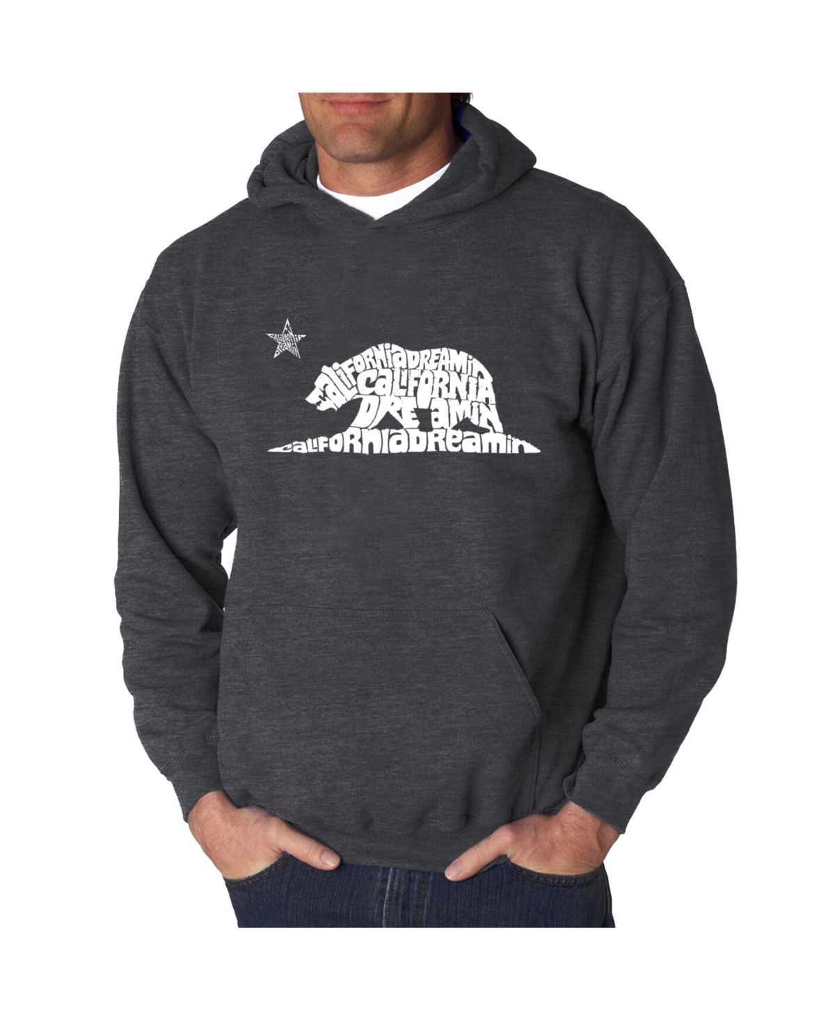 La Pop Art Men's California Dreamin Word Art Hooded Sweatshirt