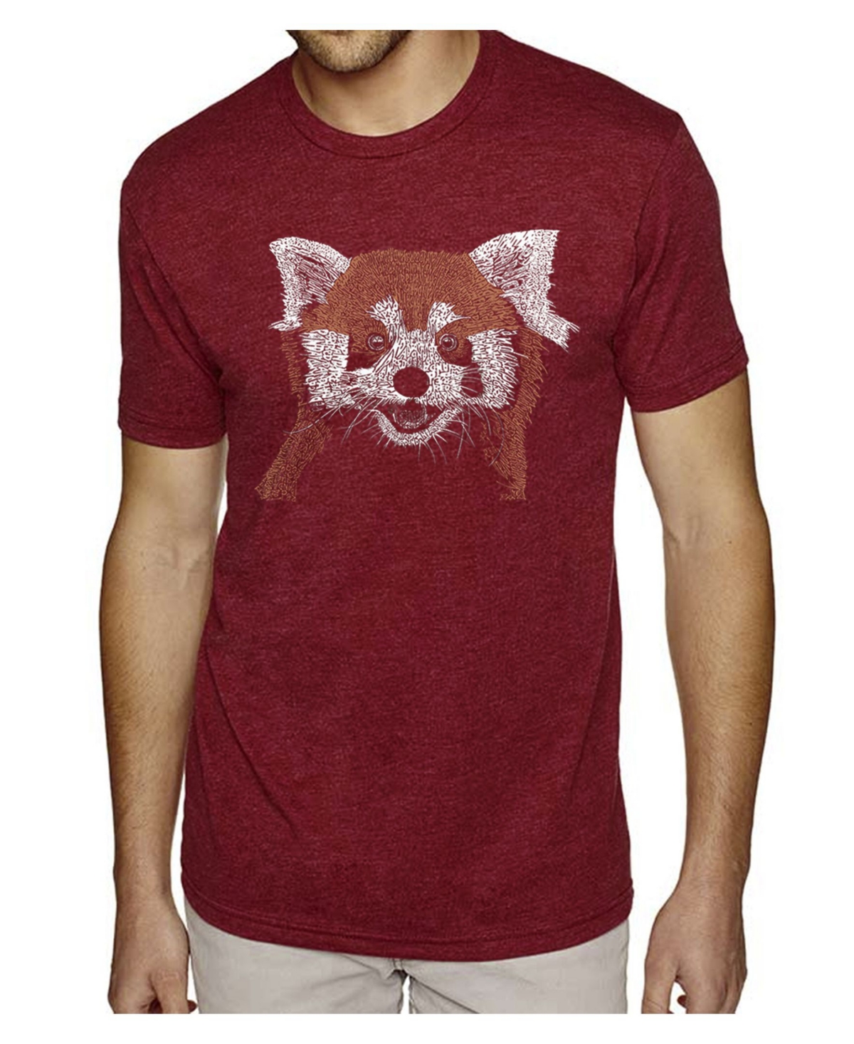 La Pop Art Men's Premium Word Art T-shirt - Red Panda