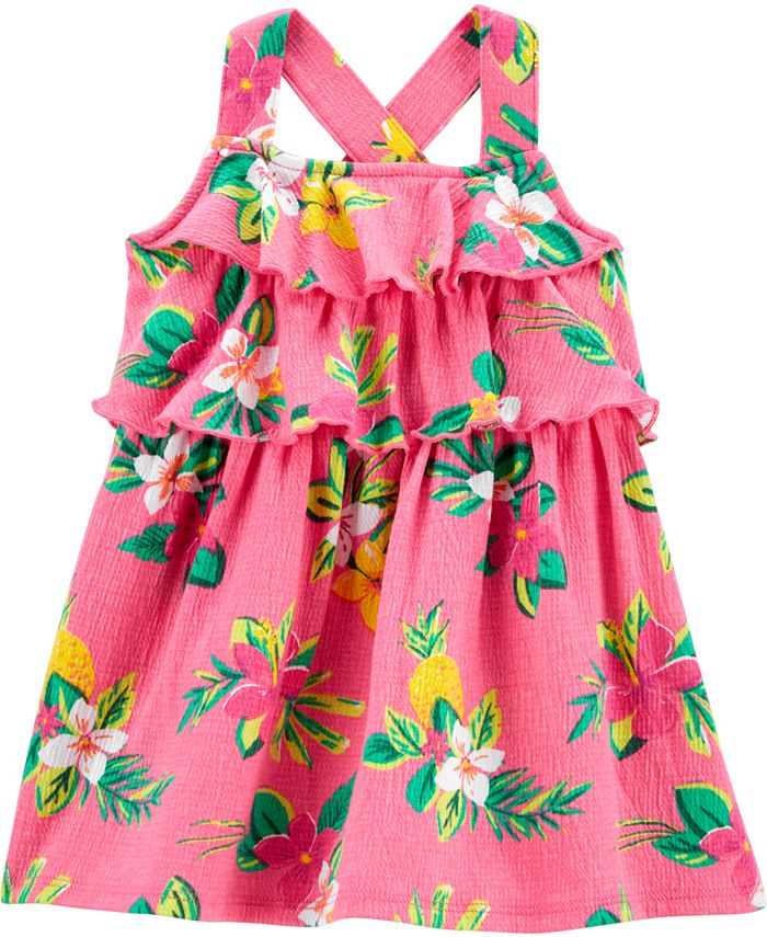 Carter s Baby Girls Floral Print Crinkle Dress Macy s