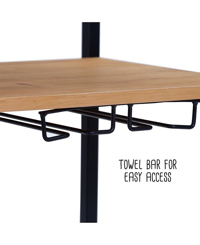 Honey Can Do Industrial Rolling Bar Cart with Removable Serving Tray