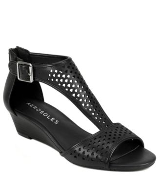 black low wedge sandals