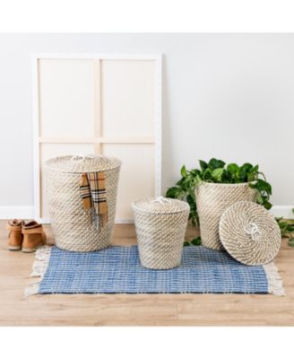 Set of 3 Nesting Seagrass Snake Charmer's Baskets