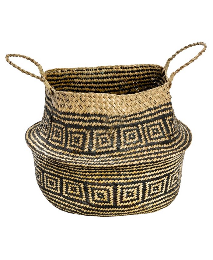 Honey Can Do Set of 2 Folding Seagrass Belly Baskets Macy's