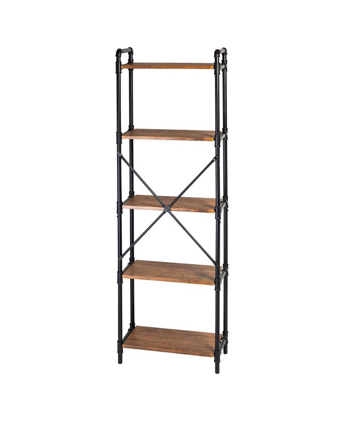 Honey Can Do 5-Tier Industrial Black Bookshelf & Reviews - Cleaning ...