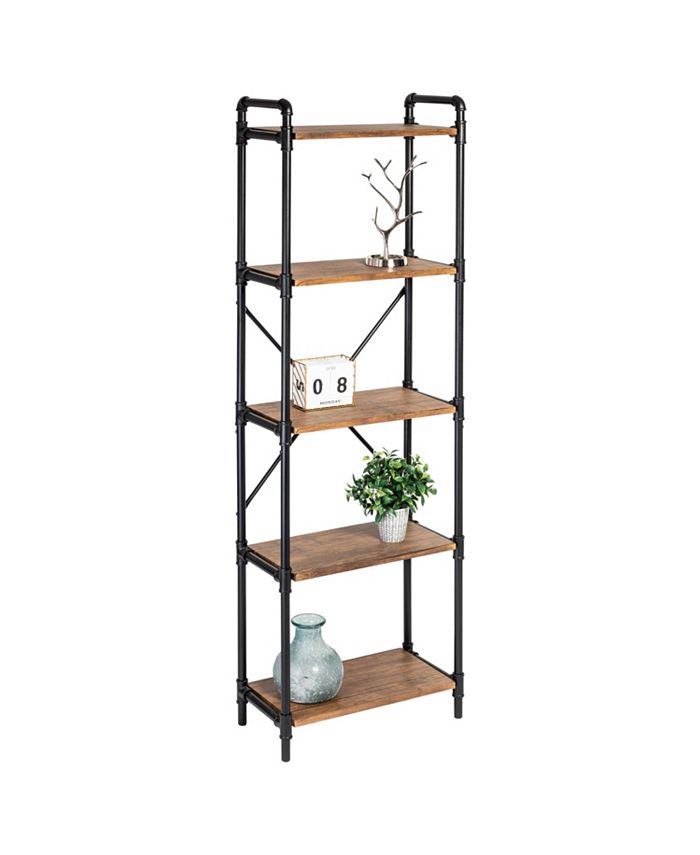 Honey Can Do 5Tier Industrial Black Bookshelf Macy's