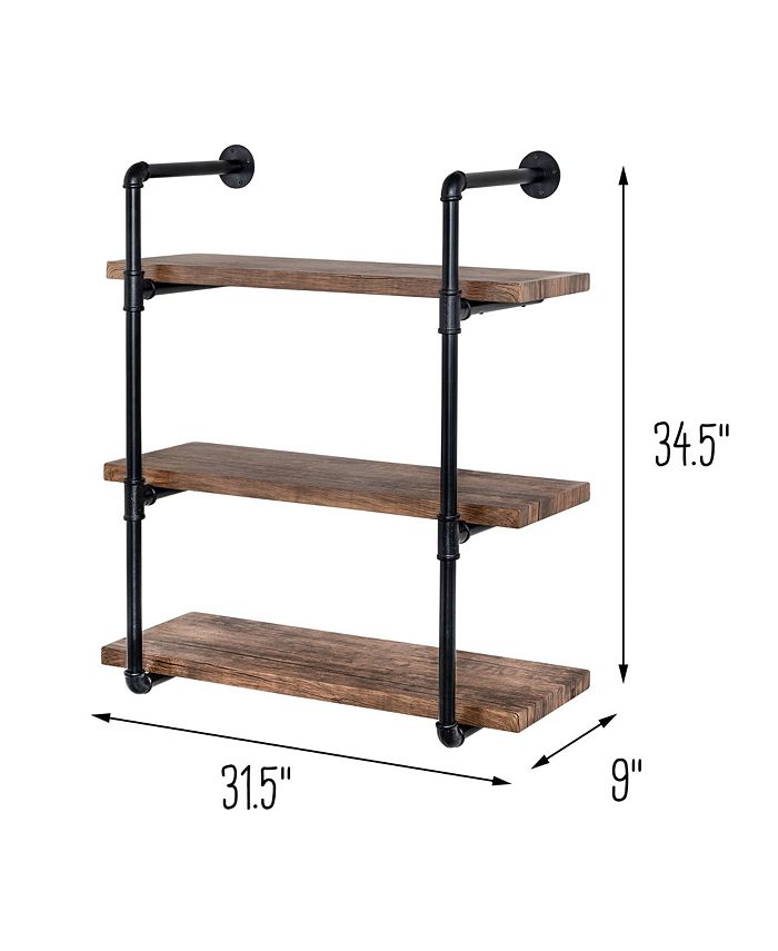 Honey Can Do 3Tier Black Industrial Wall Shelf Macy's