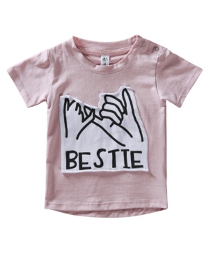 Earth Baby Outfitters Baby Boys and Girls Organic Cotton Bestie Short Sleeve Patch T-Shirts