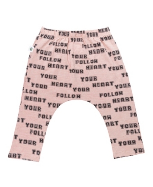 image of Earth Baby Outfitters Toddler Girls Organic Cotton Follow Your Heart Harem Leggings