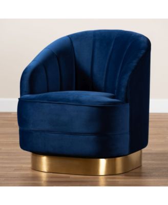 Fiore Glam and Luxe Upholstered Swivel Accent Chair