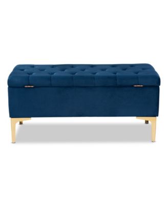 Valere Glam and Luxe Upholstered Button Tufted Storage Ottoman