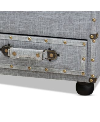 Flynn Modern Transitional Upholstered 2 Drawer Storage Trunk Ottoman