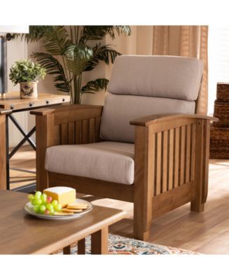 Charlotte Modern Classic Mission Style Upholstered 1 Seater Lounge Chair