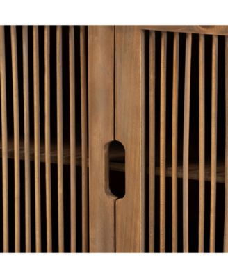 Clement Rustic Transitional 2 Door Spindle Accent Storage Cabinet