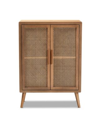 Alina Mid-Century Modern Finished 2 Door Accent Storage Cabinet