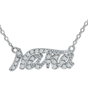 Giani Bernini Cubic Zirconia "nana" Pendant Necklace In Sterling Silver, 16" + 2" Extender, Created For Macy's