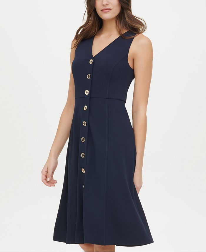 Tommy Hilfiger Button-Front A-Line Dress & Reviews - Dresses - Women ...