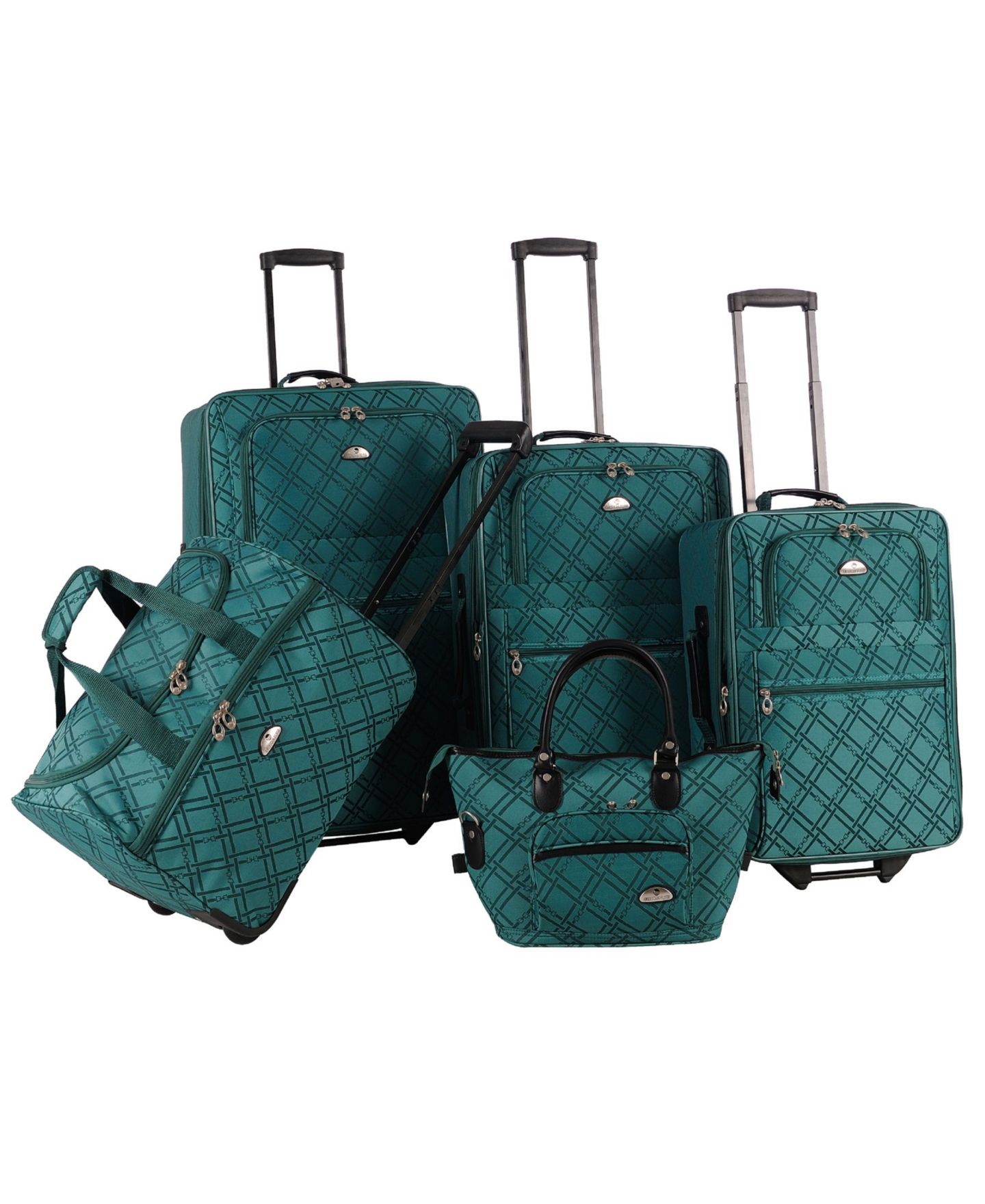 Чемоданы American Flyer Pemberly Buckles 5 Piece Luggage Set, цвет: Тёмный коричневый — фото 6
