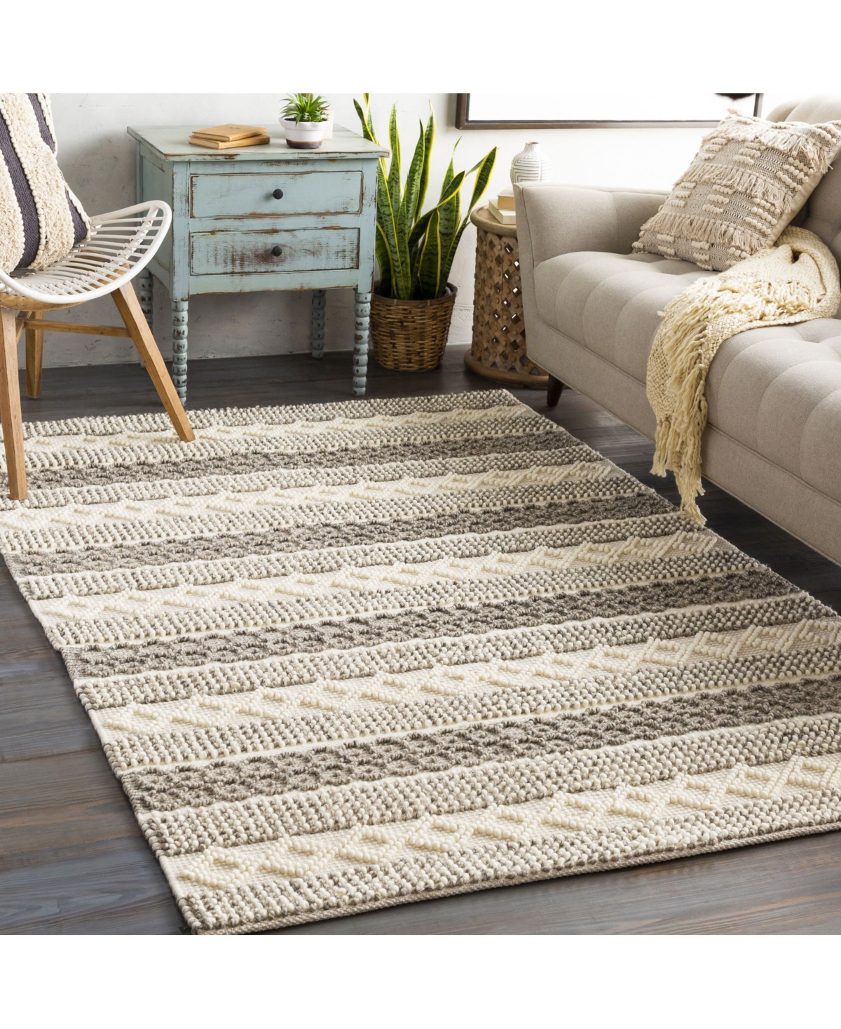 Surya Farmhouse Neutrals Fls-2301Area Rug - Cream