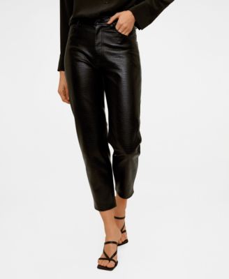 mango faux leather joggers