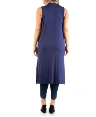 Plus Size Asymmetric Open Front Cardigan Sweater