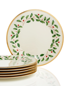 Lenox Holiday Dinner Plates, Set Of 6 In No Color