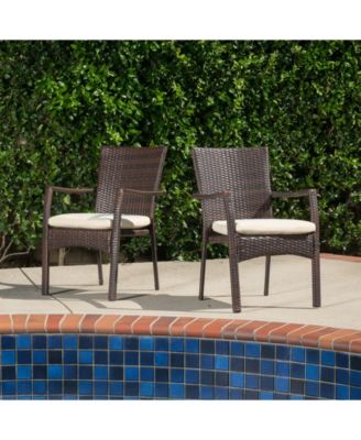 Wilkerson Outdoor Dining Chair with Cushion, Set of 2