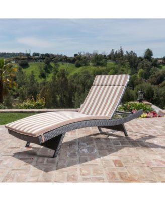 Salem Outdoor Chaise Lounge with Stripe Cushion