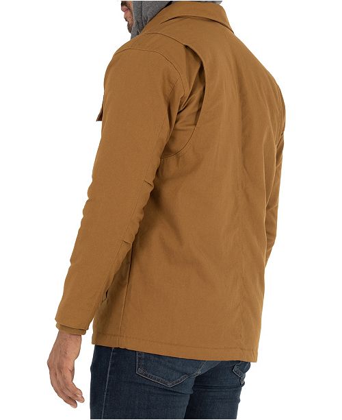 Sherpa lined canvas shirt jacket clearance