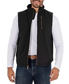 Men's Sherpa Lined Canvas Vest with Zip Utility Pocket