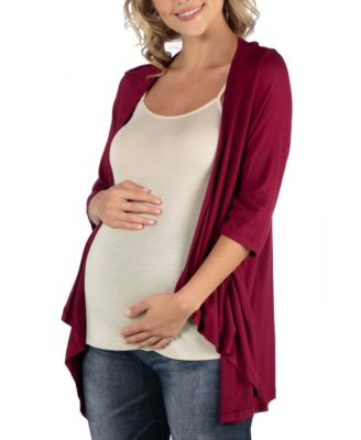 Elbow Length Sleeve Maternity Open Cardigan