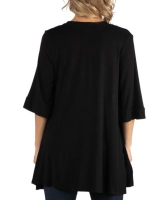 Open Front Elbow Length Sleeve Maternity Cardigan