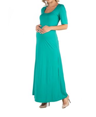 Casual Maternity Maxi Dress with Sleeves