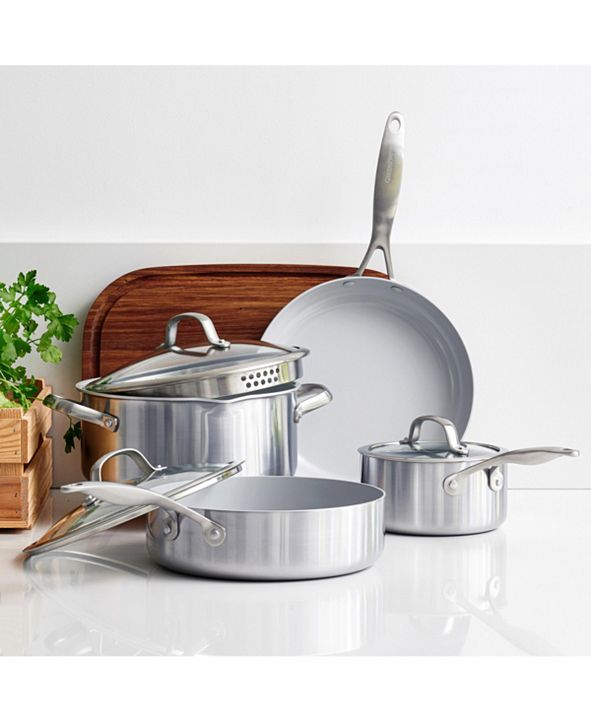 GreenPan Venice Pro Stainless  Steel  Ceramic  7 Pc Cookware 