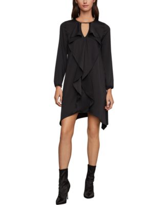 bcbgmaxazria asymmetric ruffle dress BCBG MAX AZRIA Black 7 White Polka Dot Asymmetrical Ruffle Dress