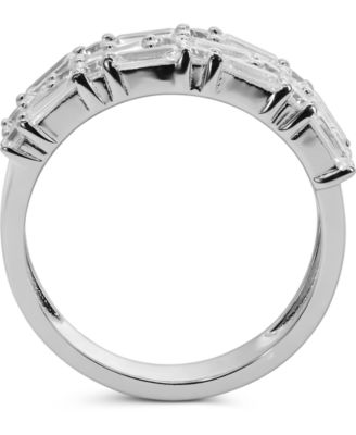 Cubic Zirconia Baguette Band in Sterling Silver