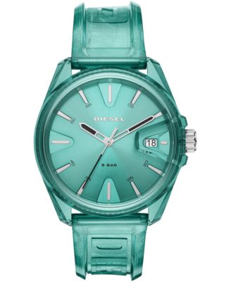 Diesel - Unisex MS9 Green Transparent Polyurethane Strap Watch 44mm
