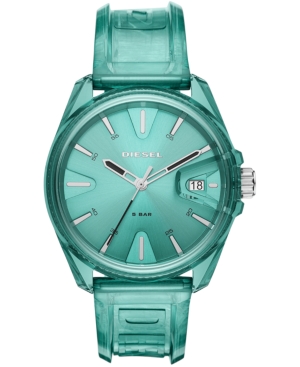 image of Diesel Unisex MS9 Green Transparent Polyurethane Strap Watch 44mm