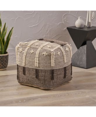 Noble House Arlene Boho Ottoman Pouf - Macy's