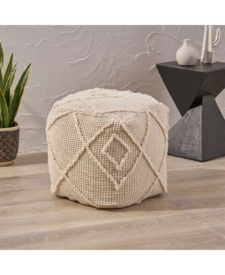 Noble House Merton Boho Ottoman Pouf - Macy's