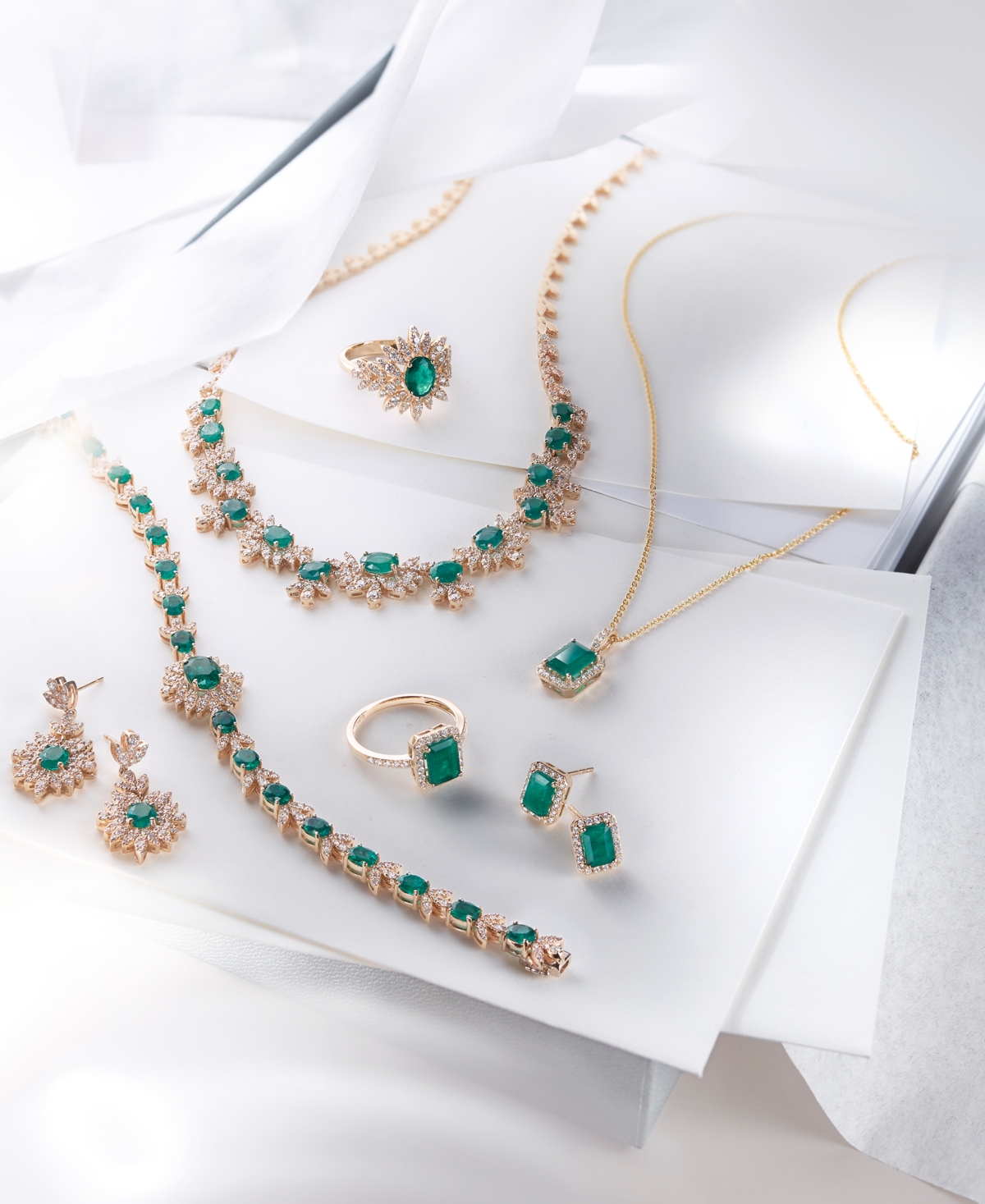 Effy Collection Brasilica By Effy Emerald (1-3/8 Ct. T.w.) And Diamond (1/4 Ct. T.w.) Pendant Necklace In 14k Gold O In Emerald,yellow Gold