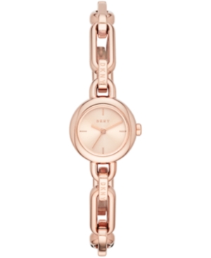 image of Dkny Women-s Uptown Rose Gold-Tone Stainless Steel Chain Bracelet Watch 22mm