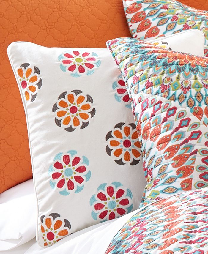 Levtex Mirage Embroidered Decorative Pillow, 18" Round Macy's