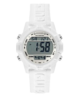 guess women's digital silicone watch