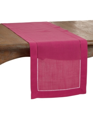 Shop Saro Lifestyle Runner With Hemstitched Border In Fuchsia