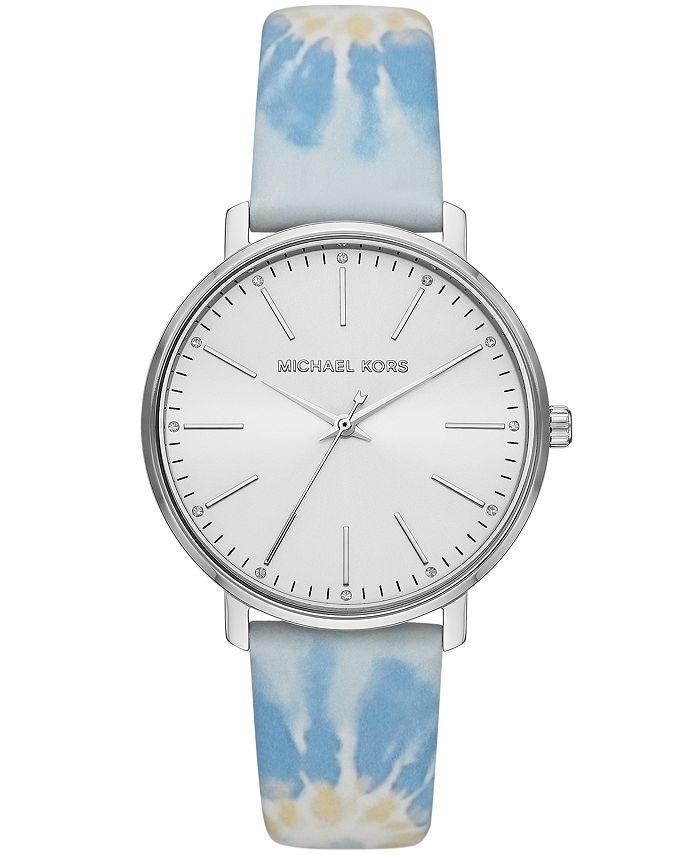 Michael Kors Pyper Three-Hand Blue Tie-Dye Leather Watch & Reviews - All  Watches - Jewelry & Watches - Macy's