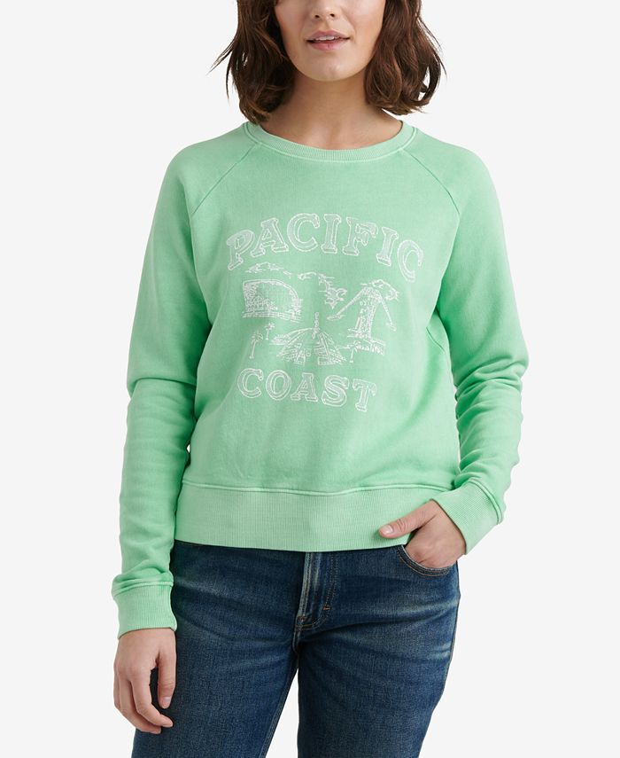 Lucky Brand Womens Long Sleeve Crew Neck Pacific Coast Sweatshirt Lucky Brand Womens Long Sleeve Crew Neck Pacific Coast Sweatshirt