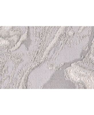 Prasad R3894 Silver 1'8" x 2'10" Area Rug